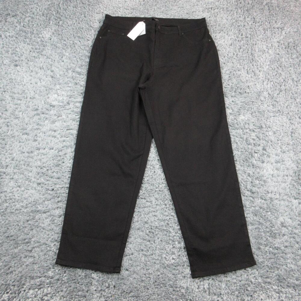 Universal Standard Pants Womens 20 Black Chino Straight Relaxed 39x31.5* NWT